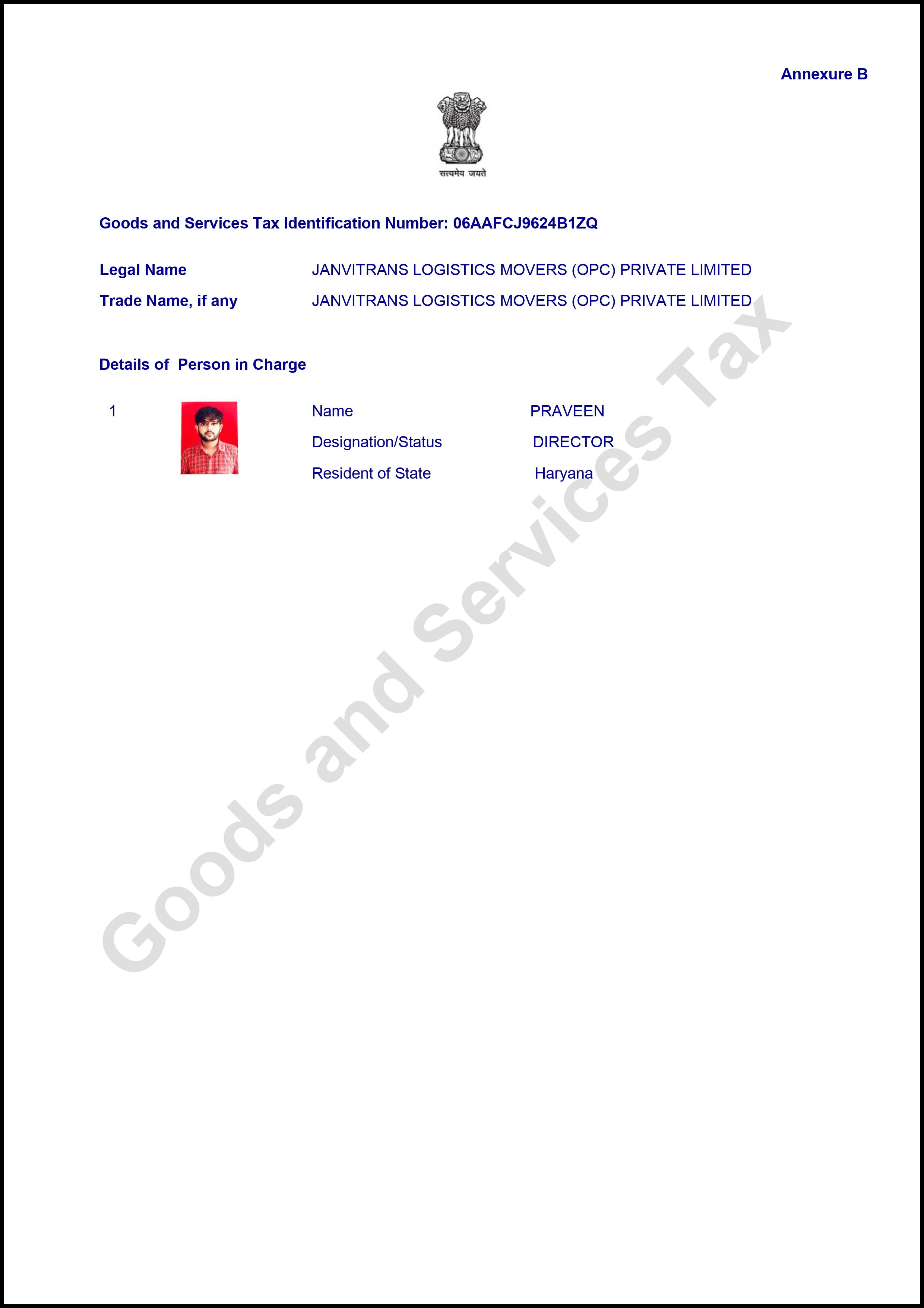Registration Certificate Page 3
